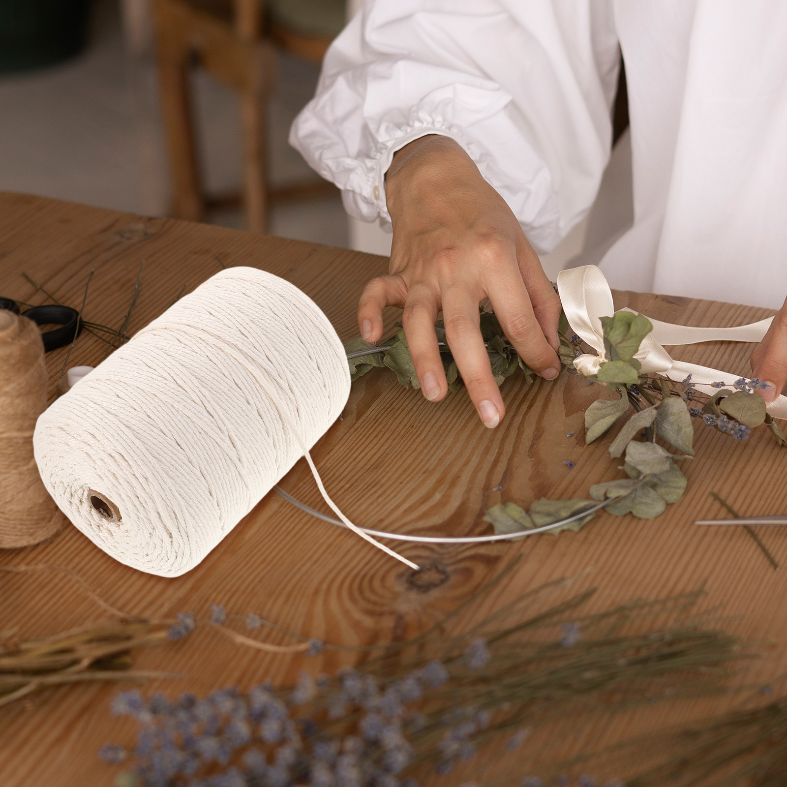 1 롤 두꺼운 부드러운 면 로프 마크라메 DIY 공예용 - Macrame Wall Hanging 리뷰 및 가격