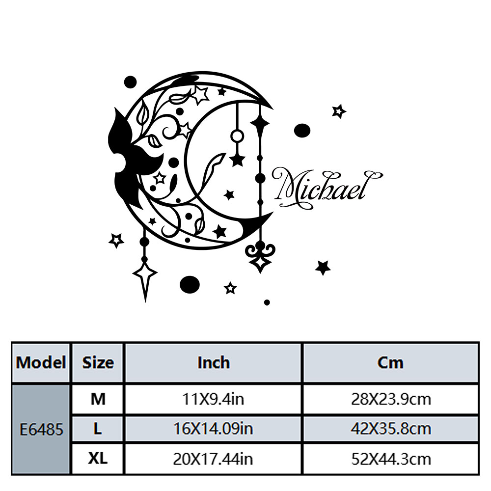 1PC Cool Moon 맞춤형 이름 아트 스티커 홈  - Home Decor Wall Stickers 리뷰 및 가격