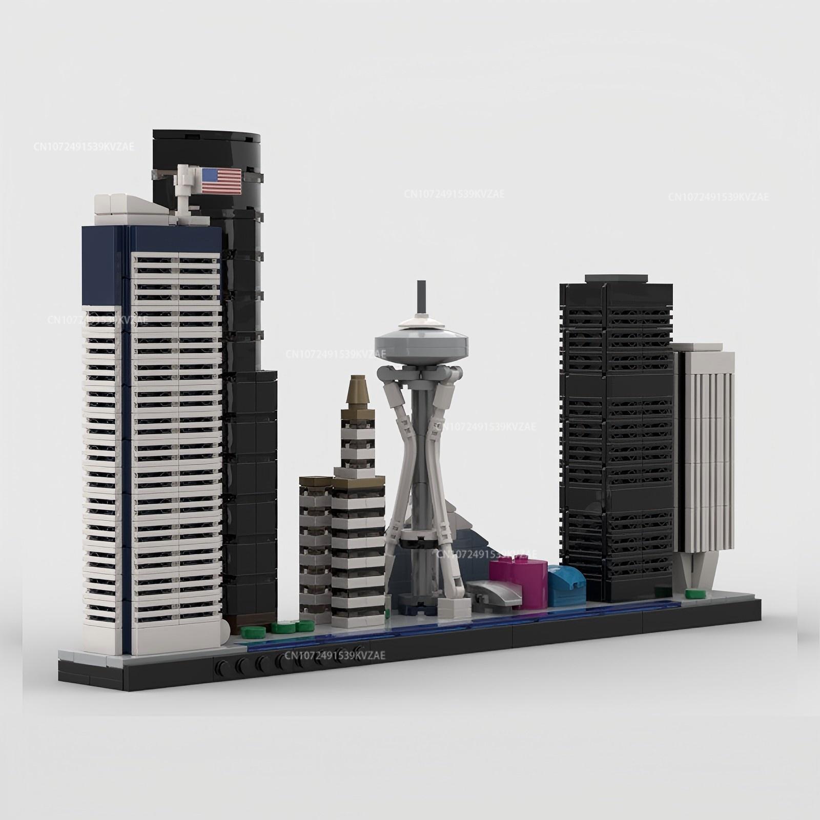MOC 도시 스카이 라인 유명한 명소 빌딩 블록 시애틀 - Home Decor Kuala Lumpur 리뷰 및 가격