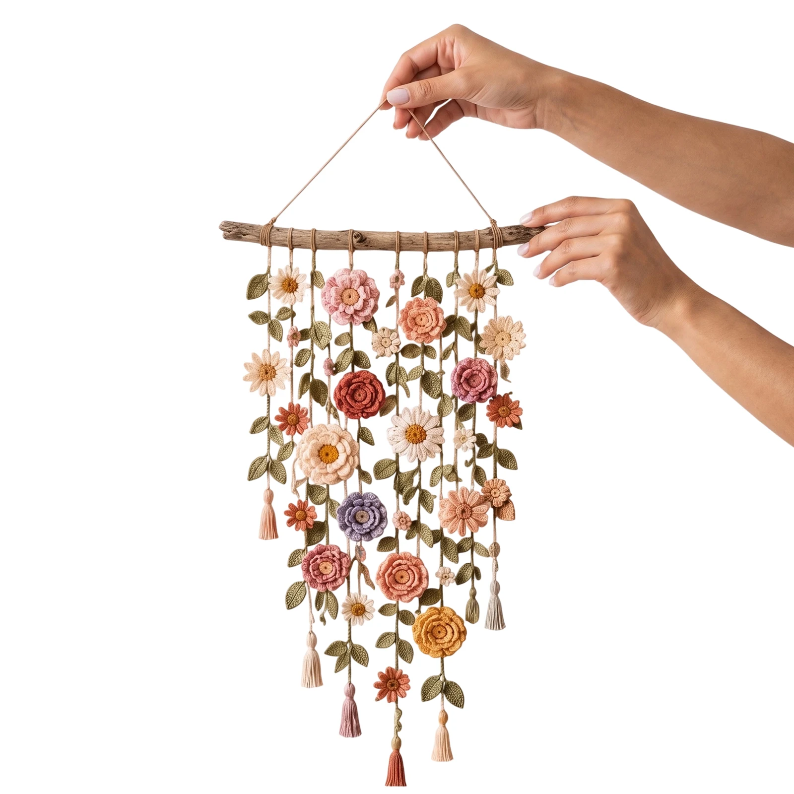 꽃무늬 덩굴 장식, 보헤미안 스타일 크로셰 벽걸이, 수 - Macrame Wall Hanging 리뷰 및 가격